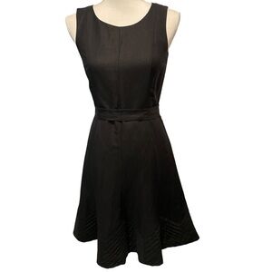 Calvin Klein Black Linen Blend Fit and Flare Dress.  Size 4